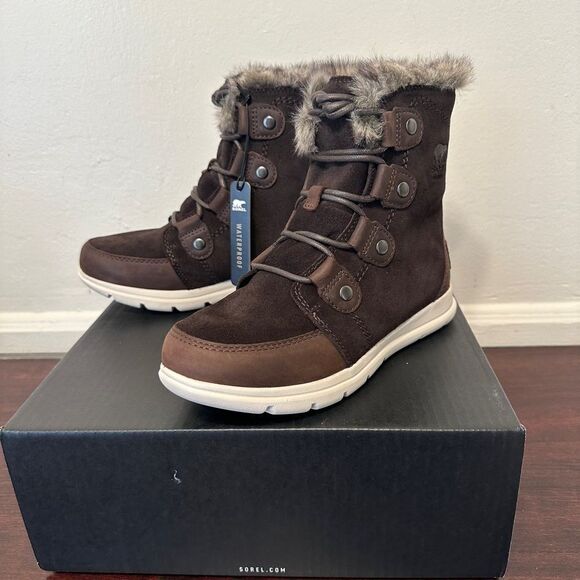 Sorel joan leather waterproof boot with faux fur collar EVA footbed size 6,5 new - Picture 5 of 14